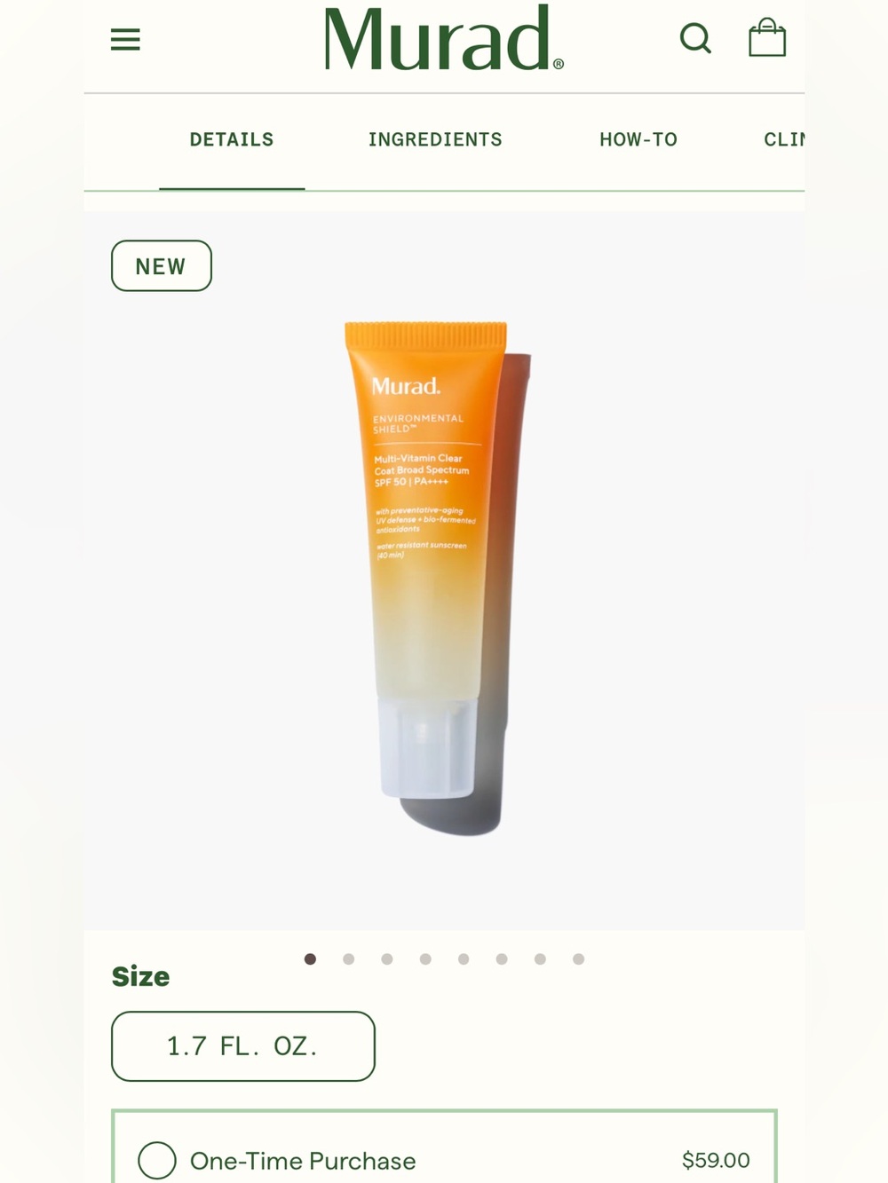 BNIB by Murad Superactive Moisturizer SPF 50 Brightening -